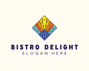 Colorful Stained Glass Home logo design