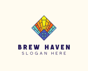 Colorful Stained Glass Home logo design