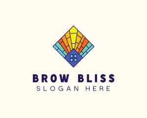 Colorful Stained Glass Home logo design