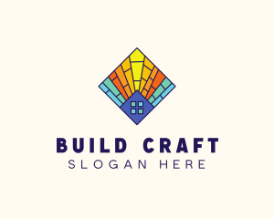 Colorful Stained Glass Home logo design