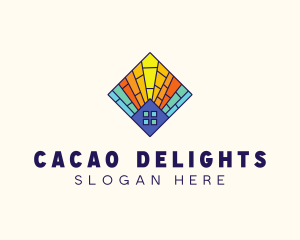 Colorful Stained Glass House logo design