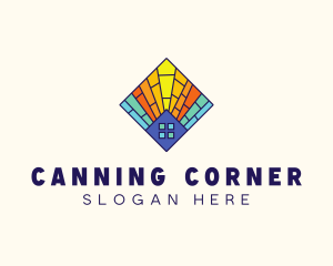 Colorful Stained Glass Home logo design