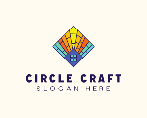 Colorful Stained Glass Home logo design