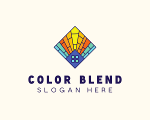 Colorful Stained Glass House logo design