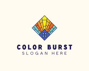 Colorful Stained Glass Home logo design