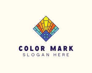 Colorful Stained Glass Home logo design