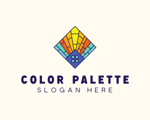 Colorful Stained Glass Home logo design