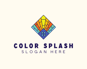 Colorful Stained Glass Home logo design