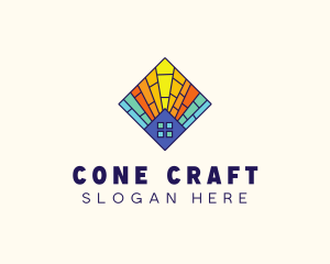 Colorful Stained Glass Home logo design