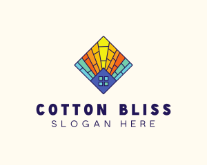 Colorful Stained Glass House logo design