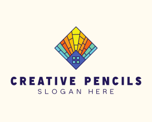 Colorful Stained Glass Home logo design