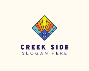 Colorful Stained Glass Home logo design