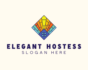 Colorful Stained Glass Home logo design