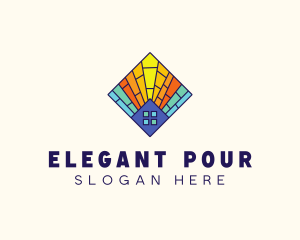 Colorful Stained Glass Home logo design