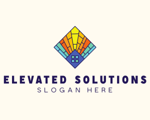 Colorful Stained Glass Home logo design