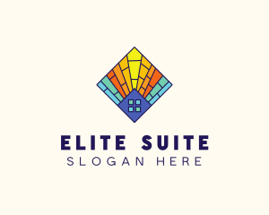 Colorful Stained Glass Home logo design