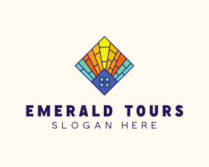 Colorful Stained Glass Home logo design