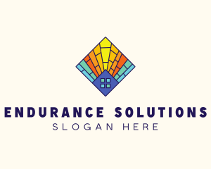 Colorful Stained Glass Home logo design