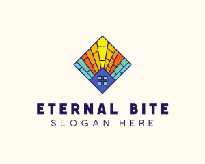 Colorful Stained Glass House logo design