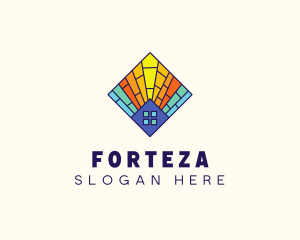 Colorful Stained Glass Home logo design