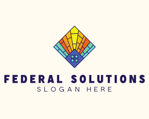 Colorful Stained Glass Home logo design