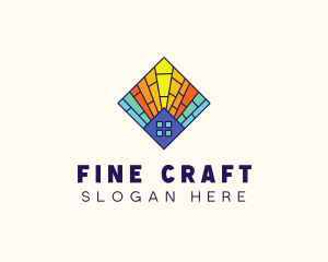 Colorful Stained Glass Home logo design