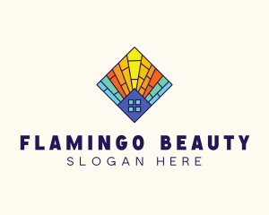 Colorful Stained Glass Home logo design