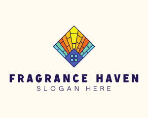 Colorful Stained Glass Home logo design