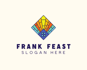 Colorful Stained Glass Home logo design