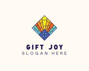 Colorful Stained Glass Home logo design