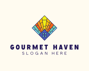 Colorful Stained Glass Home logo design