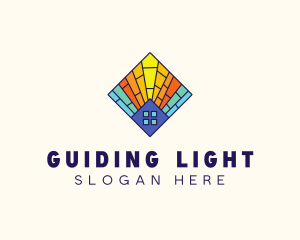 Colorful Stained Glass Home logo design