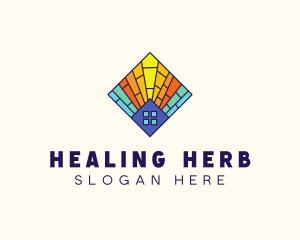 Colorful Stained Glass Home logo design