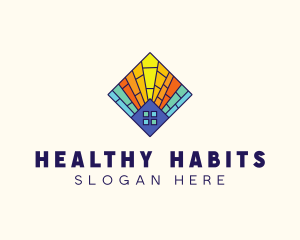 Colorful Stained Glass Home logo design