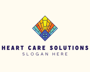 Colorful Stained Glass Home logo design