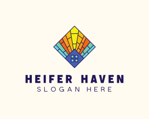 Colorful Stained Glass House logo design