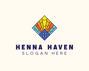 Colorful Stained Glass Home logo design