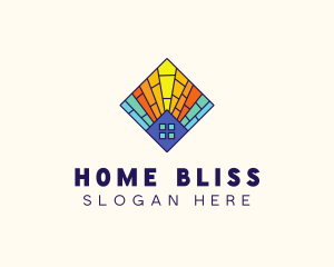 Colorful Stained Glass Home logo design