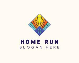 Colorful Stained Glass Home logo design