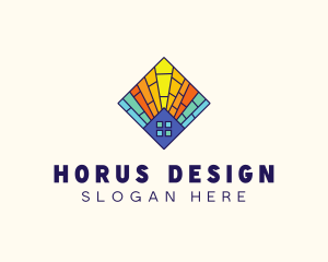 Colorful Stained Glass Home logo design