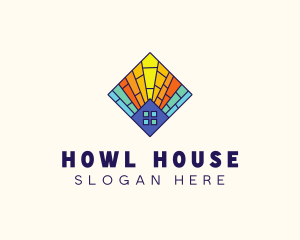 Colorful Stained Glass House logo design