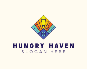 Colorful Stained Glass Home logo design