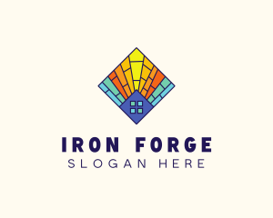 Colorful Stained Glass Home logo design