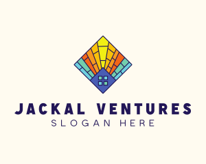 Colorful Stained Glass Home logo design