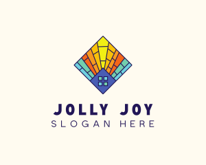 Colorful Stained Glass Home logo design