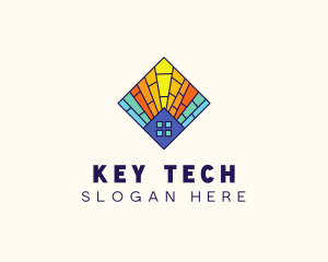 Colorful Stained Glass Home logo design