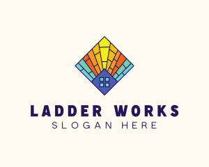 Colorful Stained Glass Home logo design