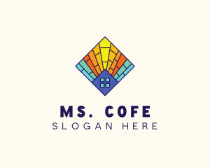 Colorful Stained Glass Home logo design