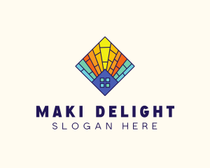 Colorful Stained Glass Home logo design