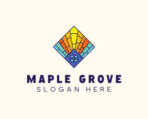 Colorful Stained Glass Home logo design